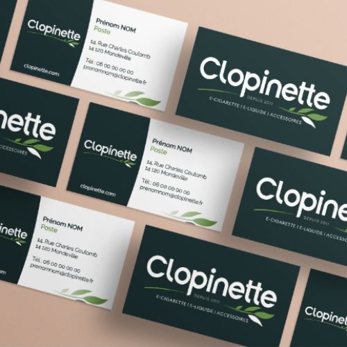 Carte de visite Clopinette réalisé par Empreinte Graphique